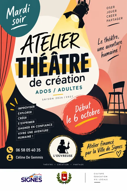 Couverture — Atelier théâtre amateur gratuit à Signes