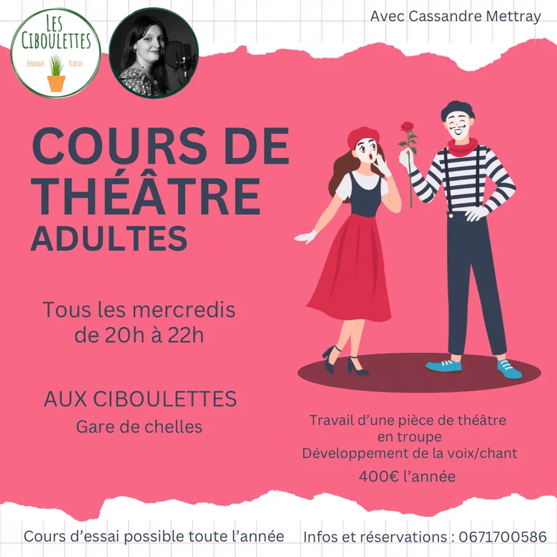 Couverture — Cours de théâtre hebdomadaire