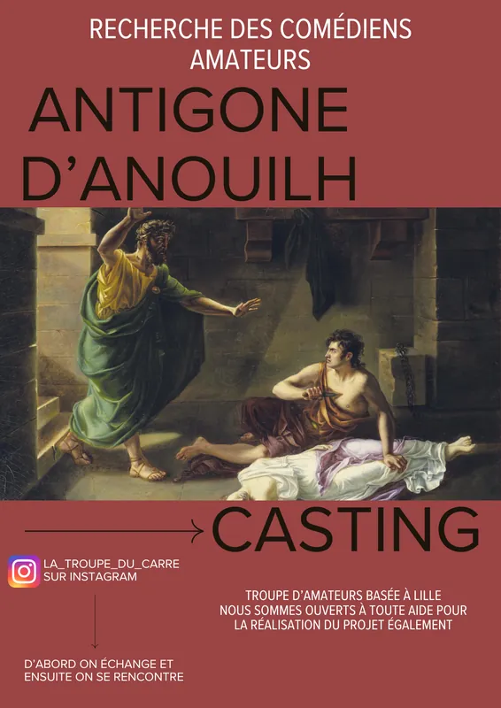 Couverture — La Troupe du Carré recrute à Lille pour Antigone